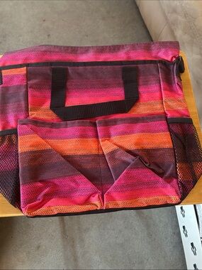Thirty one ombré stripe Striped Pink & Orange Utility Tote Bag